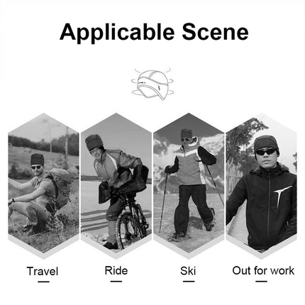 WHEEL UP 7255 Bonnet/Cache-cou vélo/ski chaud - Noir (sans trou)