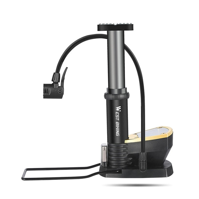 1888 Bicycle foot pump 140 PSI high pressure with pressure gauge