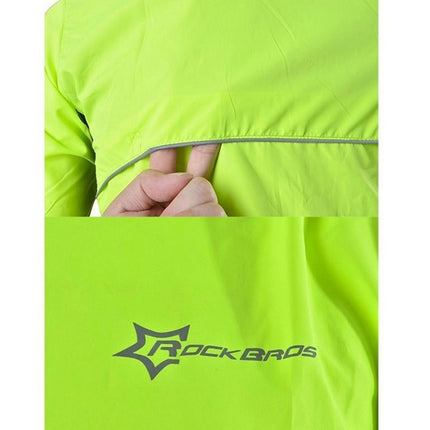 3 ROCKBROS fluoreszkáló zöld kapucnis szélálló kerékpáros dzseki
