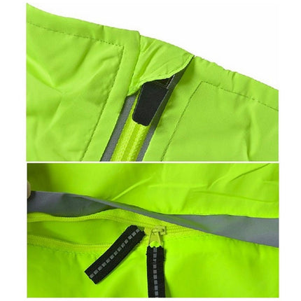 2 ROCKBROS fluoreszkáló zöld kapucnis szélálló kerékpáros dzseki