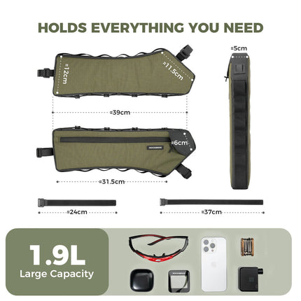 Sacoche vélo avec fermeture éclair latérale - Vert