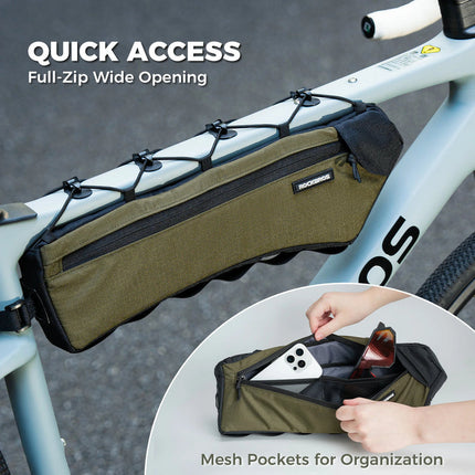 Sacoche vélo avec fermeture éclair latérale - Vert