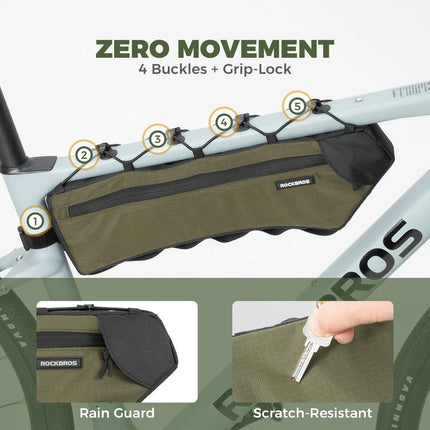 Sacoche vélo avec fermeture éclair latérale - Vert