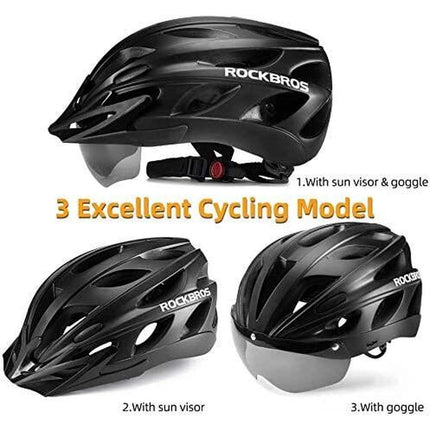 1588ROCKBROS Casco da Bici con Occhiali 58-62cm