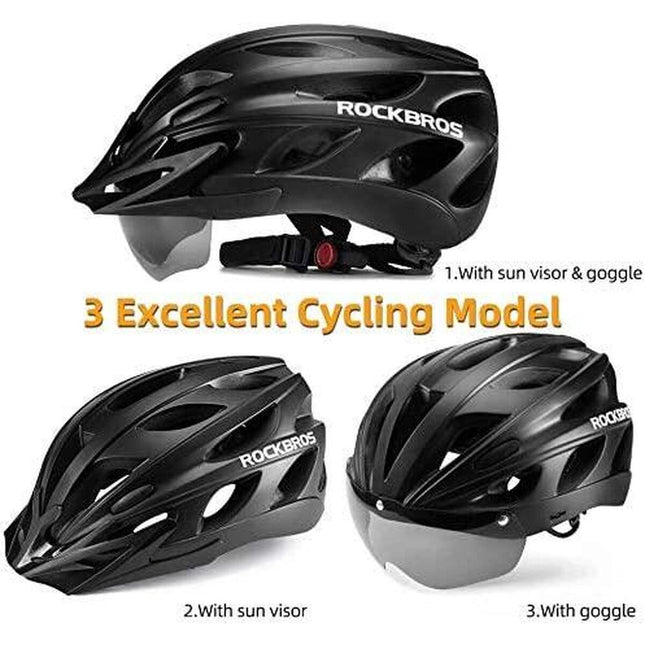 1588ROCKBROS Casco da Bici con Occhiali 58-62cm