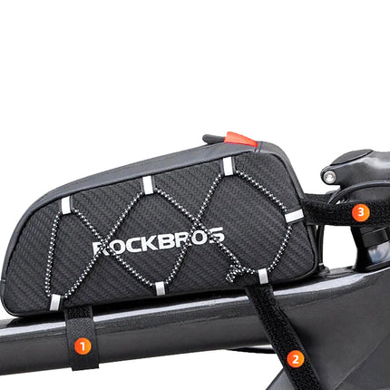 603Sacoche de cadre pour vélo Rockbros 039BK 1 l avec tresse - noir