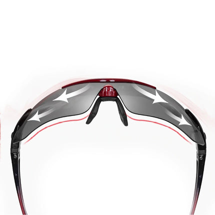 1044Lunettes de vélo polarisées Rockbros 10001 - Noir et rouge