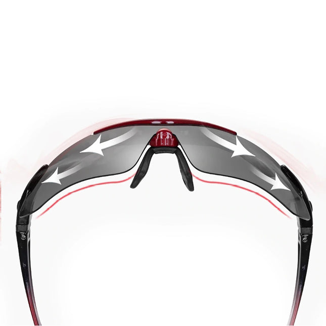 1044Lunettes de vélo polarisées Rockbros 10001 - Noir et rouge