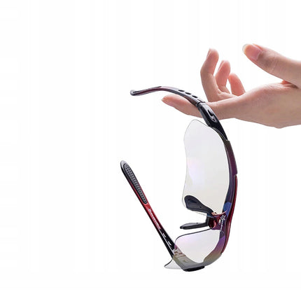 1044Lunettes de vélo polarisées Rockbros 10001 - Noir et rouge
