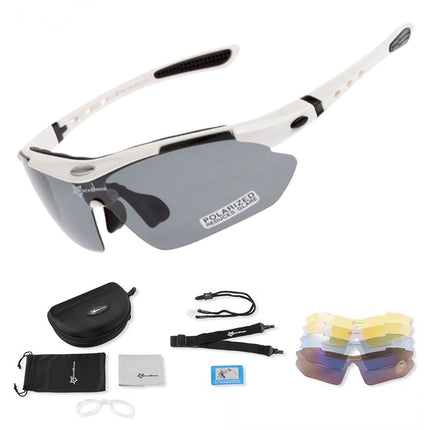 1581 Polarized Rockbros 10002 Cycling Glasses - White