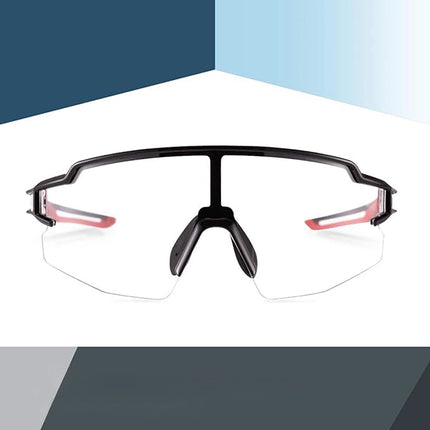 648Lunettes de vélo photochromiques Rockbros 10173 UV400 - noir et rouge