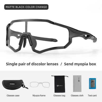 Rockbros 10181 UV400 Photochromic Cycling Glasses – Black
