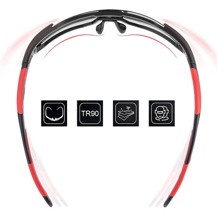 2243Gafas de ciclismo polarizadas Rockbros 10182 - Rojo