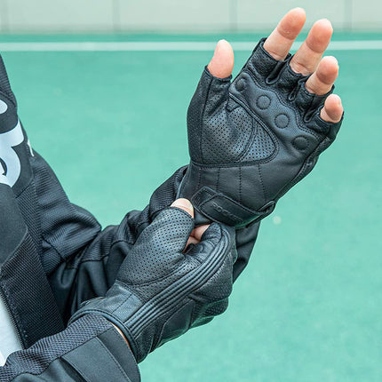 184 Handschuhe aus Leder Rockbros - Schwarz