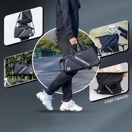 1738Bolsa para bicicleta Rockbros para maletero 11,6 L - Negro