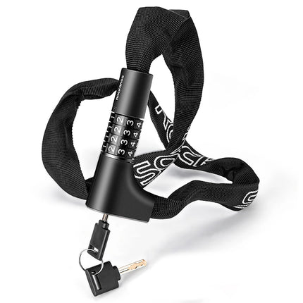 1768 Antivol para bicicleta con combinación y llave Rockbros - negro