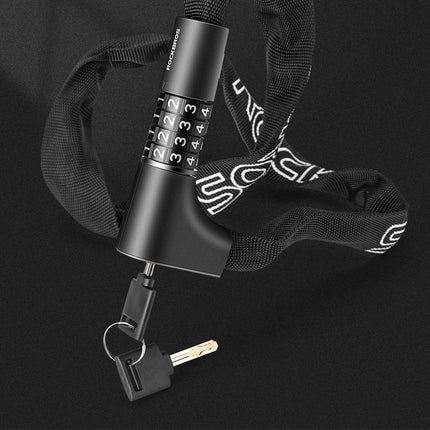 1768 Antivol para bicicleta con combinación y llave Rockbros - negro