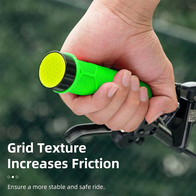 1144Poignées de vélo Rockbros avec réflecteur vert