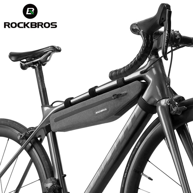 628Borsa da bicicletta impermeabile Rockbros AS-052 per telaio - grigio