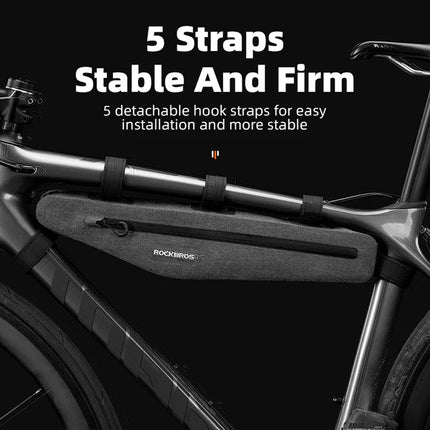 628Borsa da bicicletta impermeabile Rockbros AS-052 per telaio - grigio