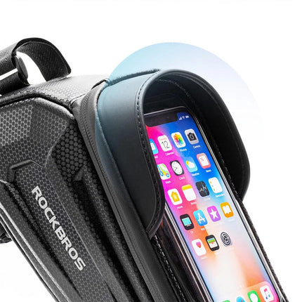 917Borsa da telaio blindata Rockbros B68 per bicicletta con tasca per telefono