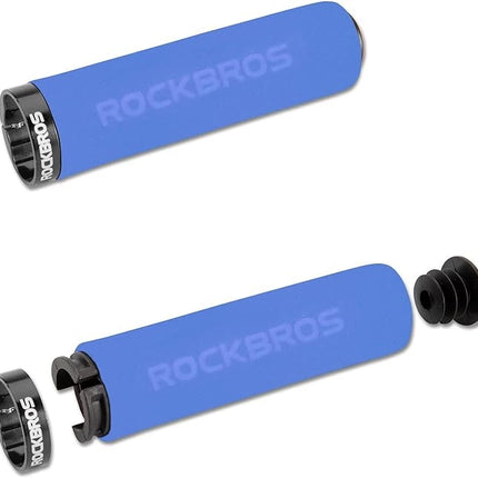 847 Coppia di manopole per bici in spugna - blu e nero