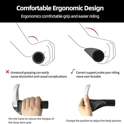1062Paire de poignées de vélo avec cornes - Blanc