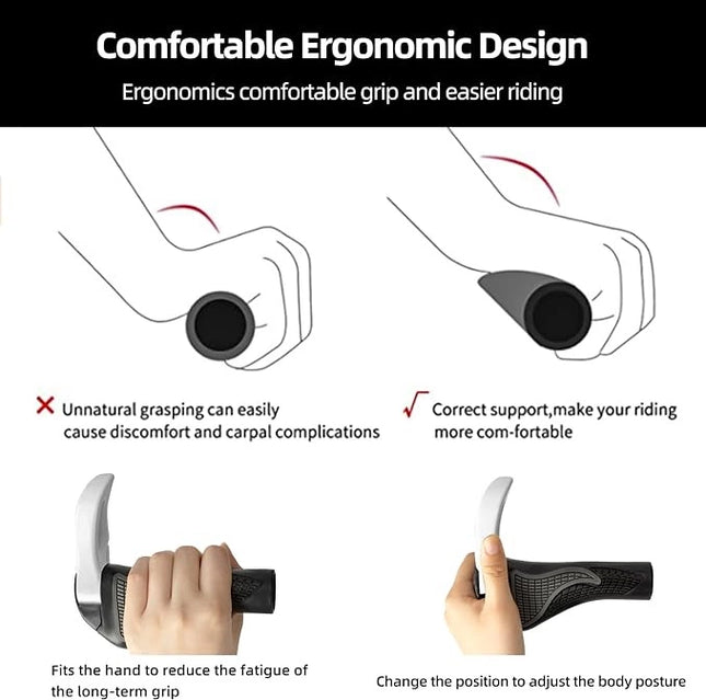 1062Paire de poignées de vélo avec cornes - Blanc