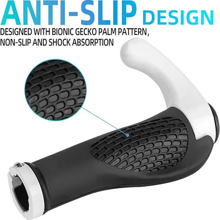 1062Paire de poignées de vélo avec cornes - Blanc