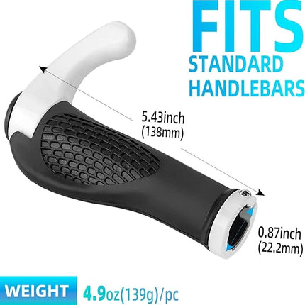 1062Paire de poignées de vélo avec cornes - Blanc