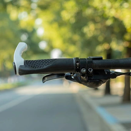 1062Paire de poignées de vélo avec cornes - Blanc