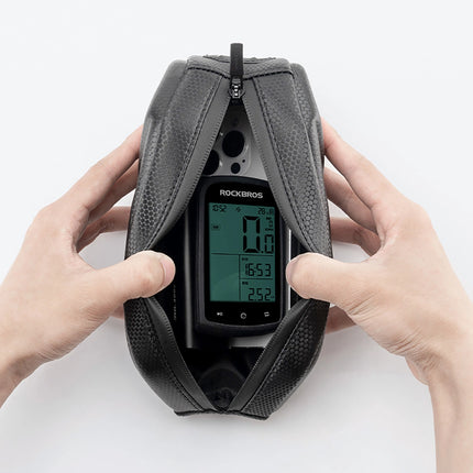 1031Rockbros Sac de vélo rigide pour cadre, tube supérieur, 1.4L - Noir