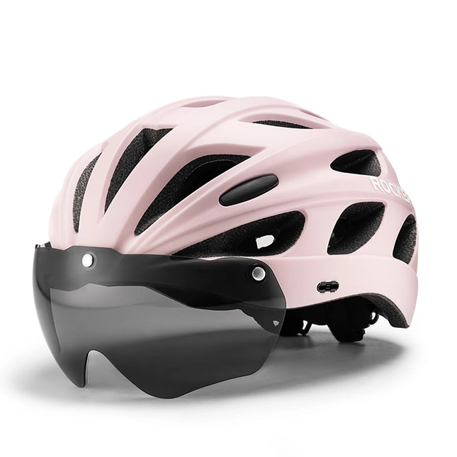 771Casco da bici Rockbros visiera occhiali di protezione UV Rosa