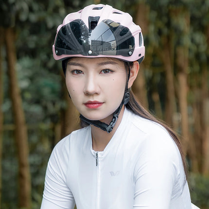 771Casco da bici Rockbros visiera occhiali di protezione UV Rosa