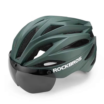 1064Casque de vélo Rockbros  visière lunettes de protection UV  Vert
