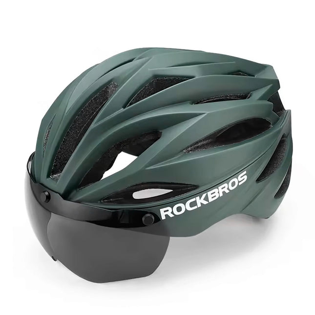 1064Casque de vélo Rockbros  visière lunettes de protection UV  Vert