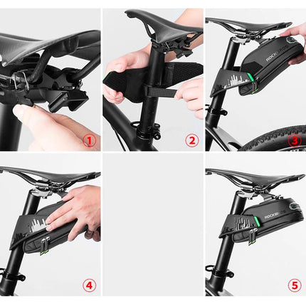 2279Borsa da sella per bicicletta Rockbros C27-1 - Nero