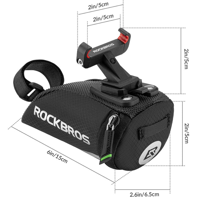 1438Bolsa de bicicleta Rockbros bajo el sillín - negro