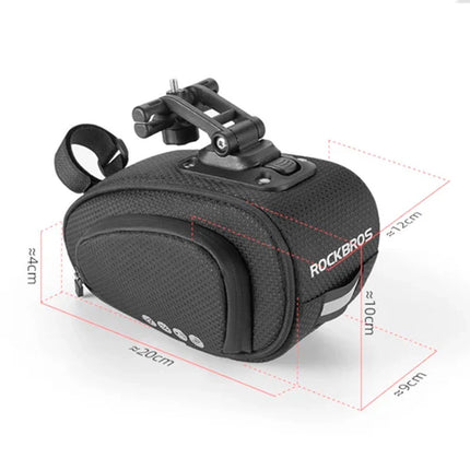 1488Saco de bicicleta Rockbros sob o selim - preto