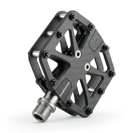 Platta pedaler i T700-kolfiber ROCKBROS
