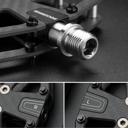 Platta pedaler i T700-kolfiber ROCKBROS
