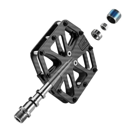 Platta pedaler i T700-kolfiber ROCKBROS