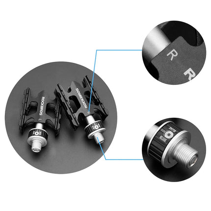 1397 Pedales VTT Rockbros K320F-BK en aleación de aluminio - Negro