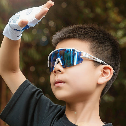 855 Occhiali da ciclismo per bambini, polarizzati, protezione UV - Bianco