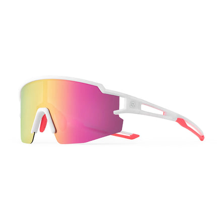 1428 Gafas de ciclismo para niños, polarizadas, protección UV - Blanco/rosa