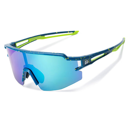 1191Lunettes de cyclisme polarisées avec protection UV  Verres bleus - Bleu
