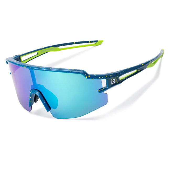 1191Lunettes de cyclisme polarisées avec protection UV  Verres bleus - Bleu