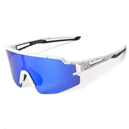 948 Occhiali da ciclismo polarizzati con protezione UV Lenti blu - Bianco