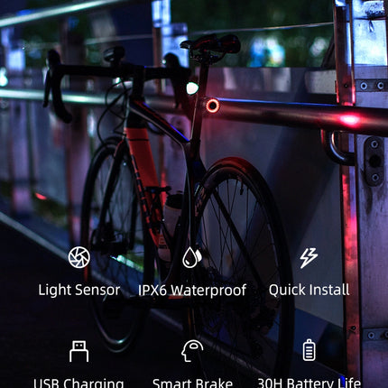 1865Rockbros Q3 LED Fahrrad Rücklicht mit intelligentem Stopp-System