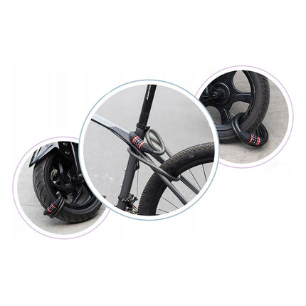 789Antifurto per bicicletta a combinazione Rockbros RKS507-1BK 1,8 m - nero